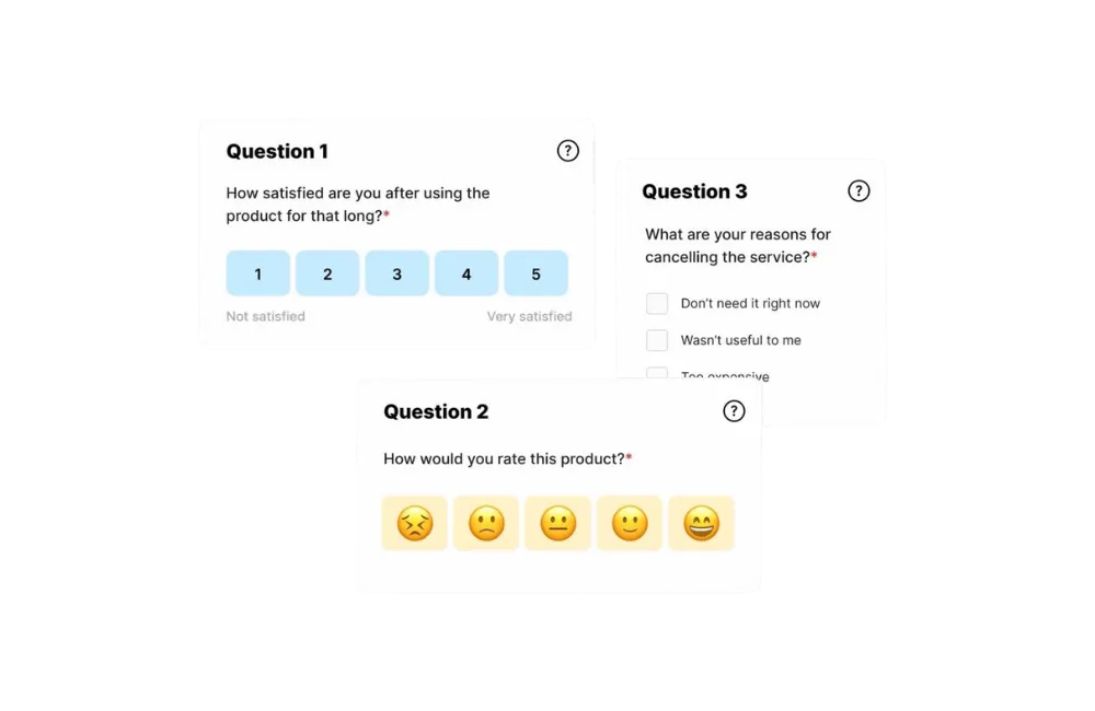 Chatbot feedback collection interface showing customer review process